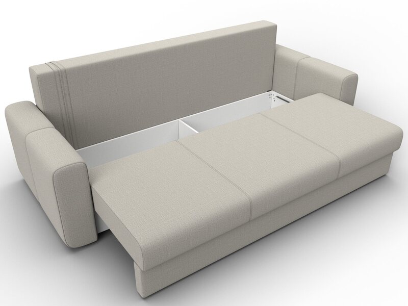 Диван прямой Лига-031, Рогожка, Амур 02 бежевый