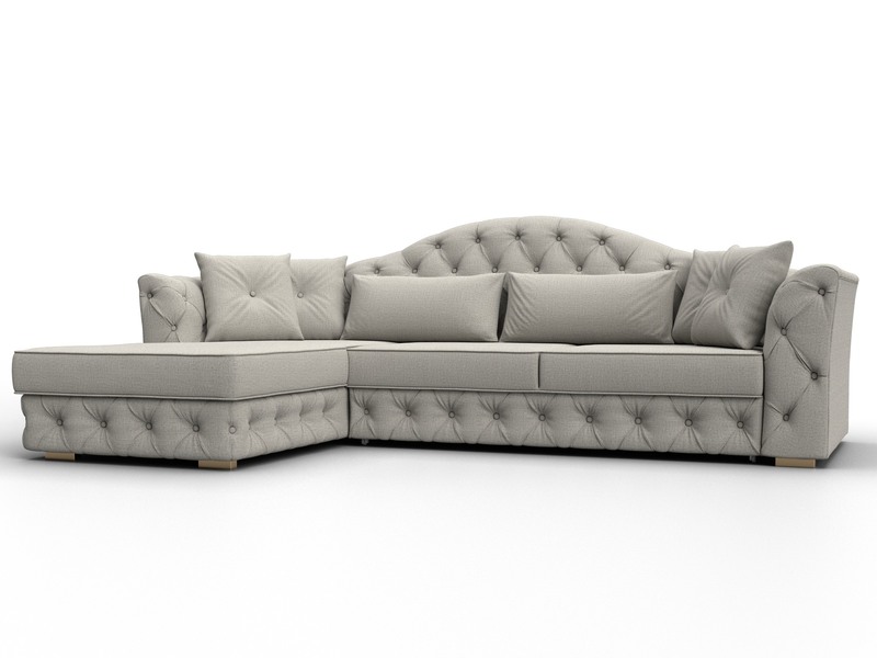 Диван угловой Артис левый угол, Рогожка, Амур 02 бежевый