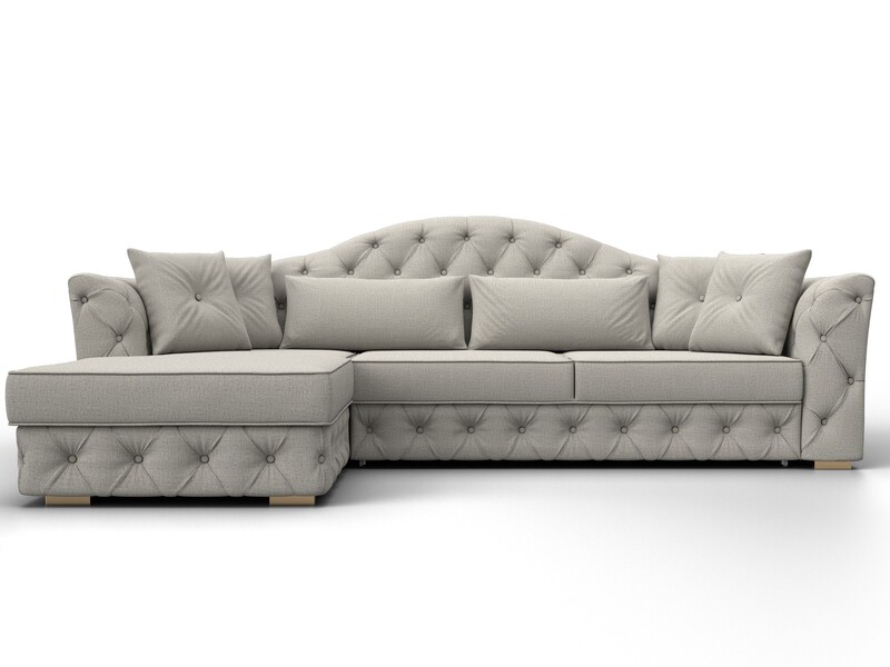 Диван угловой Артис левый угол, Рогожка, Амур 02 бежевый