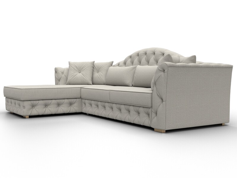 Диван угловой Артис левый угол, Рогожка, Амур 02 бежевый