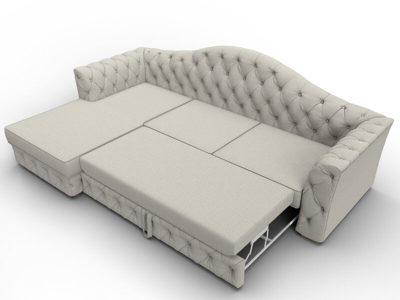 Диван угловой Артис левый угол, Рогожка, Амур 02 бежевый