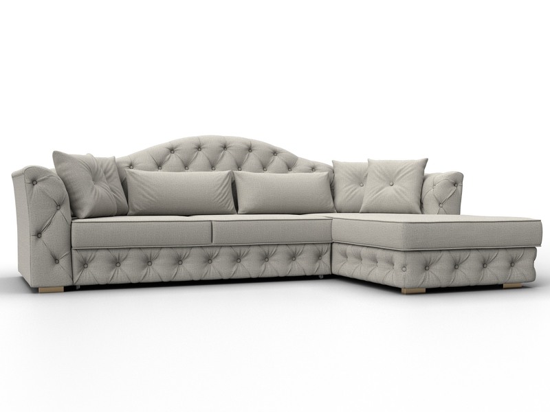 Диван угловой Артис правый угол, Рогожка, Амур 02 бежевый