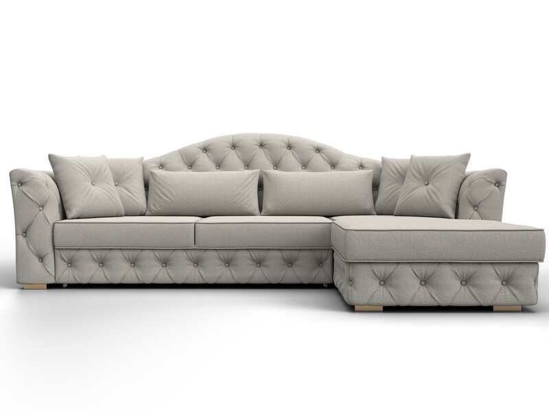 Диван угловой Артис правый угол, Рогожка, Амур 02 бежевый