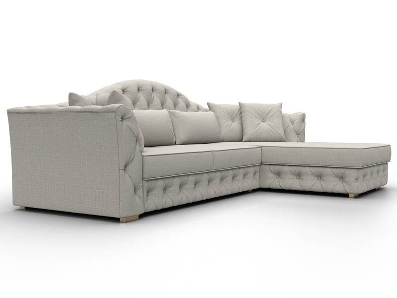 Диван угловой Артис правый угол, Рогожка, Амур 02 бежевый