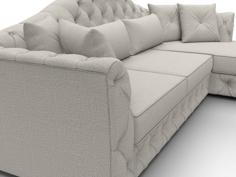 Диван угловой Артис правый угол, Рогожка, Амур 02 бежевый