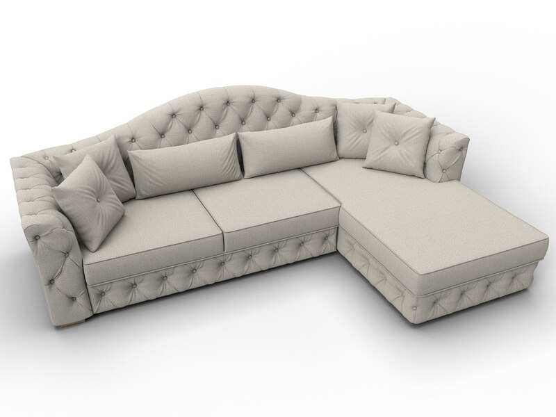 Диван угловой Артис правый угол, Рогожка, Амур 02 бежевый