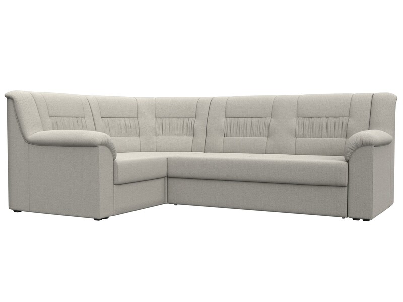 Диван угловой Карелия левый угол, Рогожка, Амур 02 бежевый