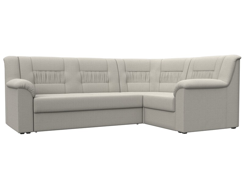 Диван угловой Карелия правый угол, Рогожка, Амур 02 бежевый