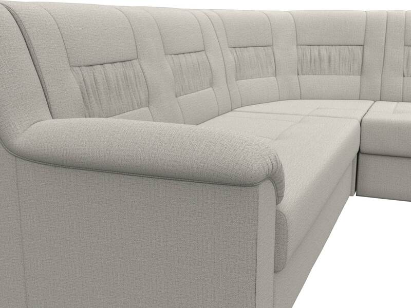 Диван угловой Карелия правый угол, Рогожка, Амур 02 бежевый