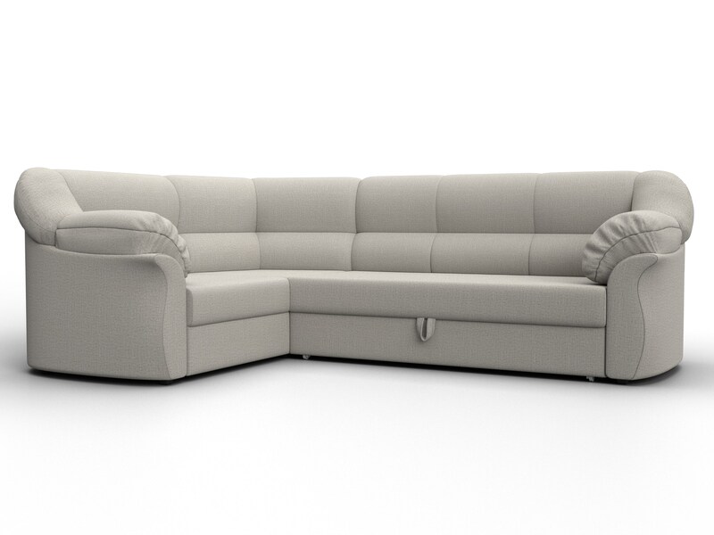 Диван угловой Карнелла левый угол, Рогожка, Амур 02 бежевый