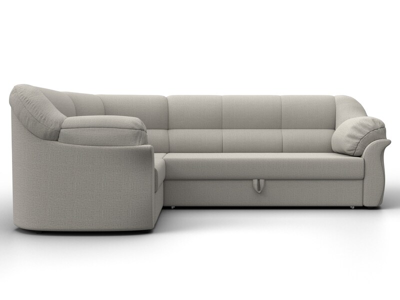 Диван угловой Карнелла левый угол, Рогожка, Амур 02 бежевый