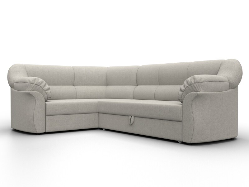 Диван угловой Карнелла левый угол, Рогожка, Амур 02 бежевый