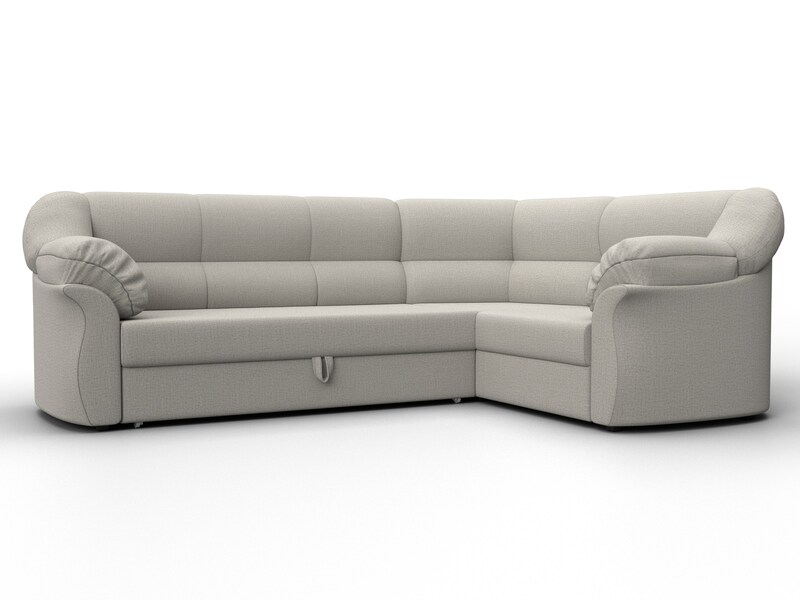 Диван угловой Карнелла правый угол, Рогожка, Амур 02 бежевый