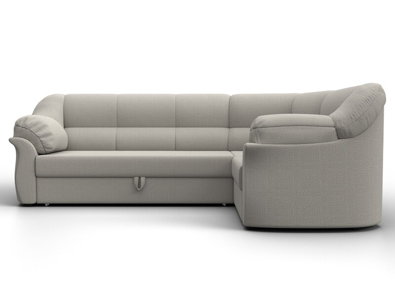 Диван угловой Карнелла правый угол, Рогожка, Амур 02 бежевый