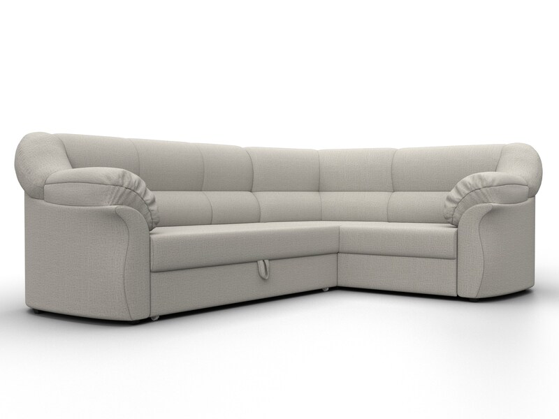 Диван угловой Карнелла правый угол, Рогожка, Амур 02 бежевый