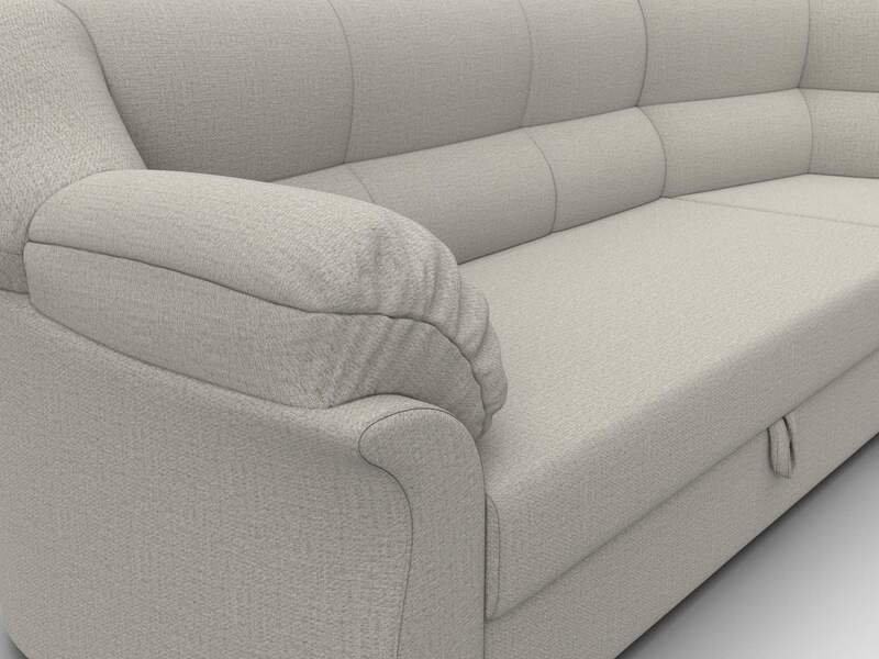 Диван угловой Карнелла правый угол, Рогожка, Амур 02 бежевый