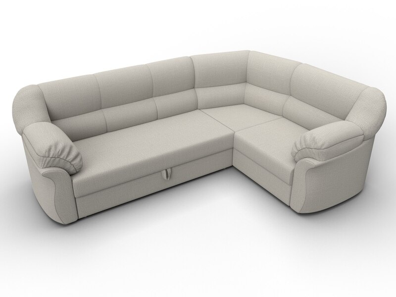 Диван угловой Карнелла правый угол, Рогожка, Амур 02 бежевый