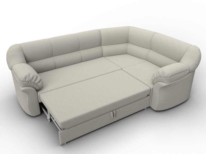 Диван угловой Карнелла правый угол, Рогожка, Амур 02 бежевый