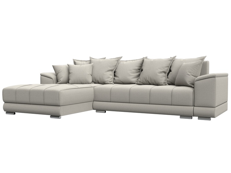 Диван угловой НордСтар левый угол, Рогожка, Амур 02 бежевый