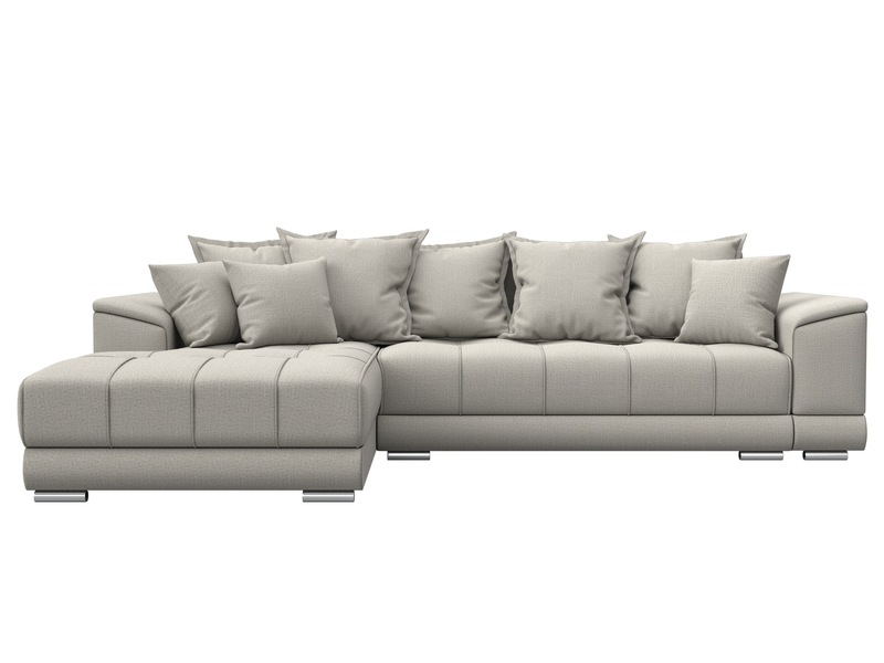 Диван угловой НордСтар левый угол, Рогожка, Амур 02 бежевый