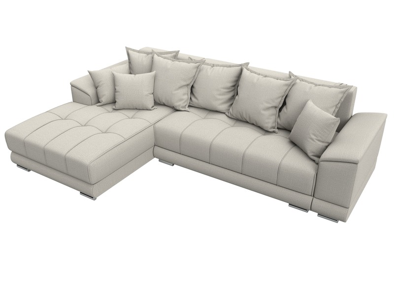 Диван угловой НордСтар левый угол, Рогожка, Амур 02 бежевый