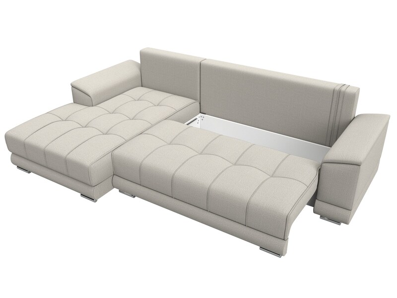 Диван угловой НордСтар левый угол, Рогожка, Амур 02 бежевый