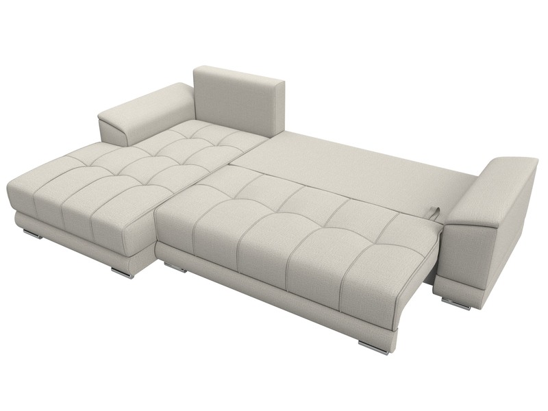 Диван угловой НордСтар левый угол, Рогожка, Амур 02 бежевый