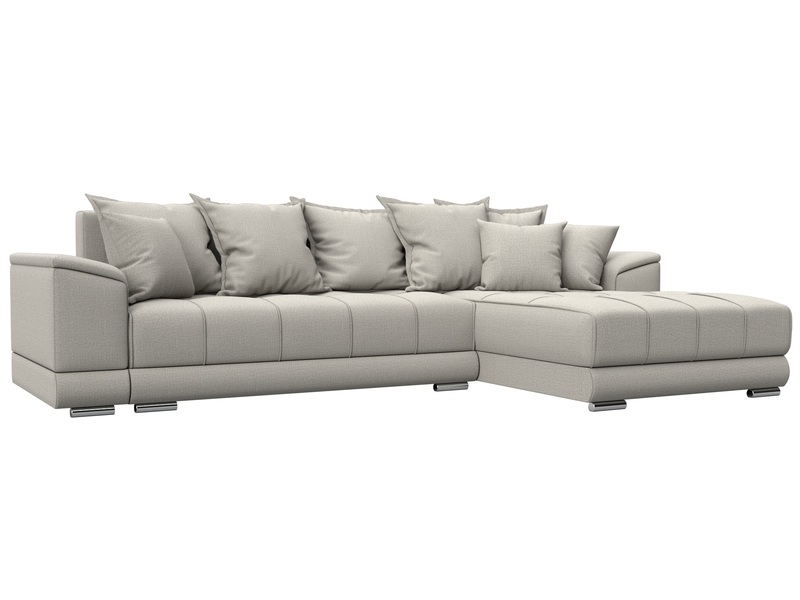 Диван угловой НордСтар правый угол, Рогожка, Амур 02 бежевый