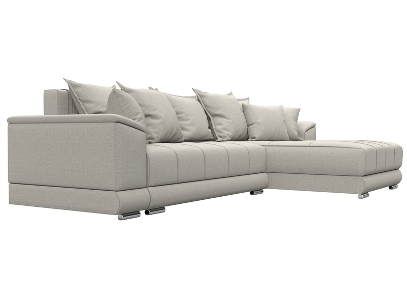 Диван угловой НордСтар правый угол, Рогожка, Амур 02 бежевый