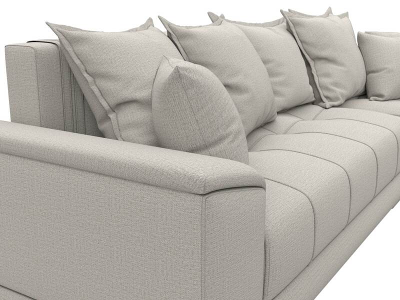 Диван угловой НордСтар правый угол, Рогожка, Амур 02 бежевый