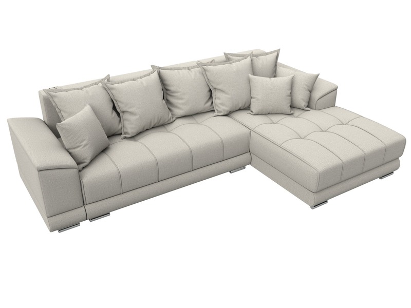 Диван угловой НордСтар правый угол, Рогожка, Амур 02 бежевый