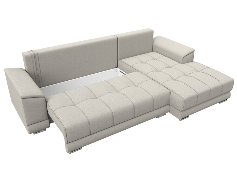 Диван угловой НордСтар правый угол, Рогожка, Амур 02 бежевый