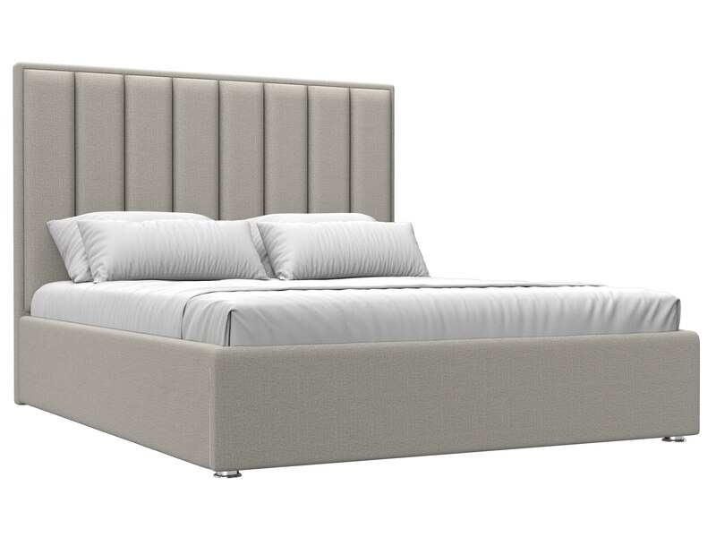 Кровать интерьерная Афродита 160, Рогожка, Амур 02 бежевый