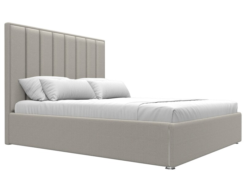 Кровать интерьерная Афродита 160, Рогожка, Амур 02 бежевый