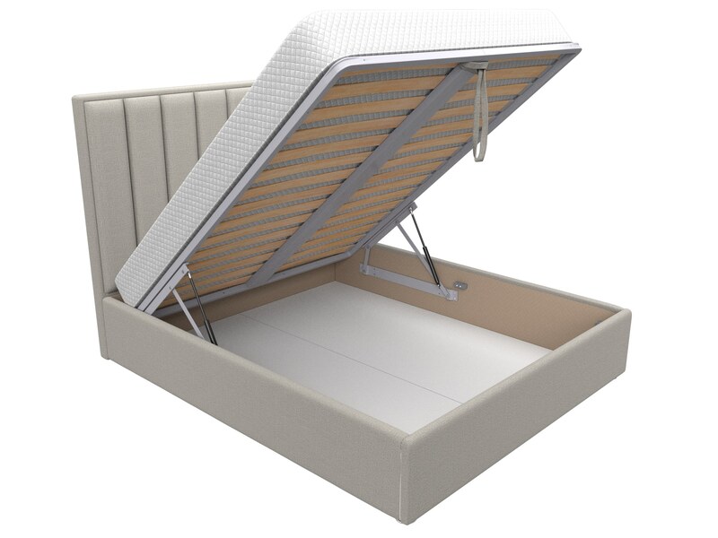 Кровать интерьерная Афродита 160, Рогожка, Амур 02 бежевый