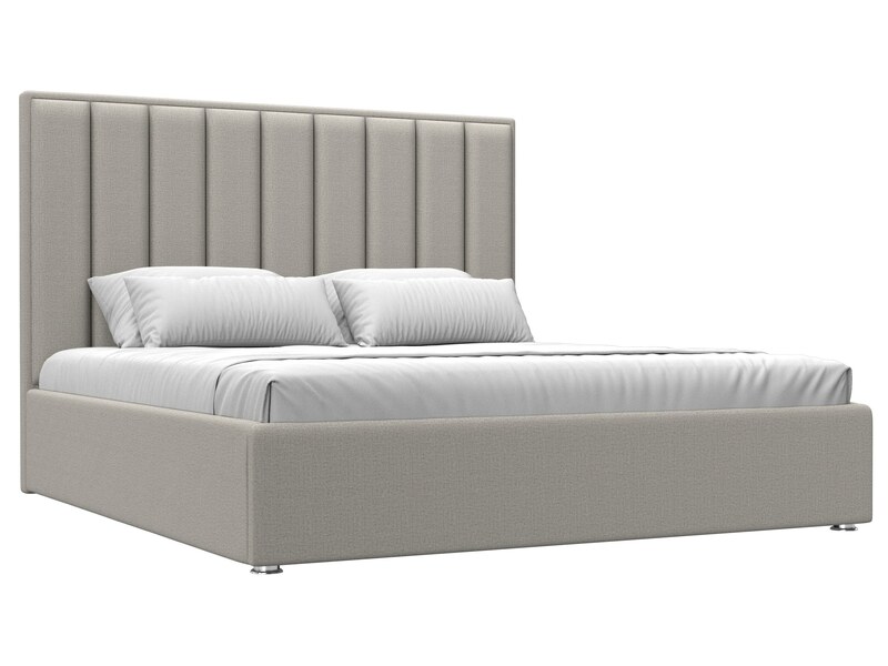 Кровать интерьерная Афродита 180, Рогожка, Амур 02 бежевый