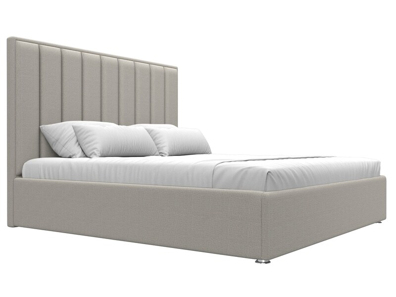 Кровать интерьерная Афродита 180, Рогожка, Амур 02 бежевый