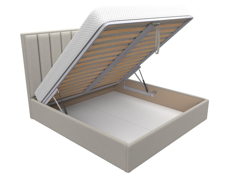 Кровать интерьерная Афродита 180, Рогожка, Амур 02 бежевый