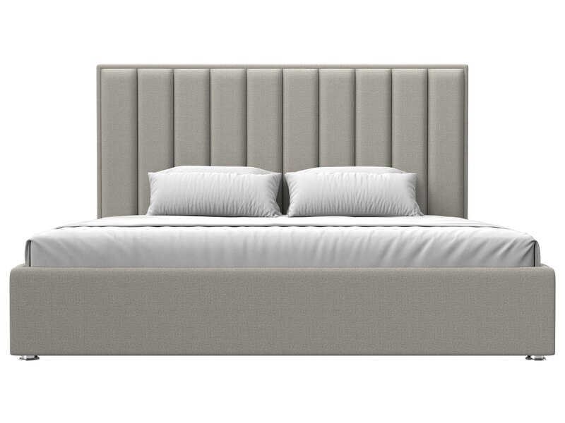 Кровать интерьерная Афродита 200, Рогожка, Амур 02 бежевый