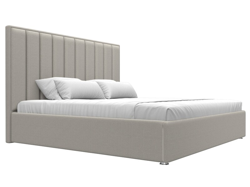 Кровать интерьерная Афродита 200, Рогожка, Амур 02 бежевый