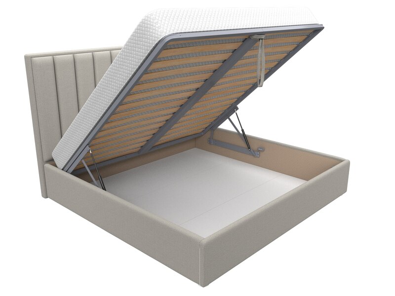 Кровать интерьерная Афродита 200, Рогожка, Амур 02 бежевый