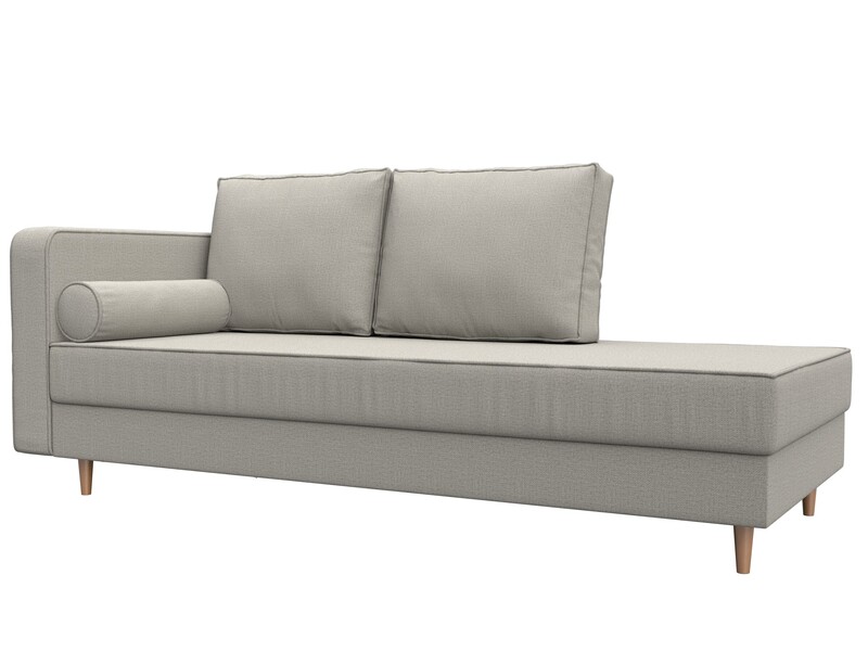 Кушетка Прайм левая, Рогожка, Амур 02 бежевый