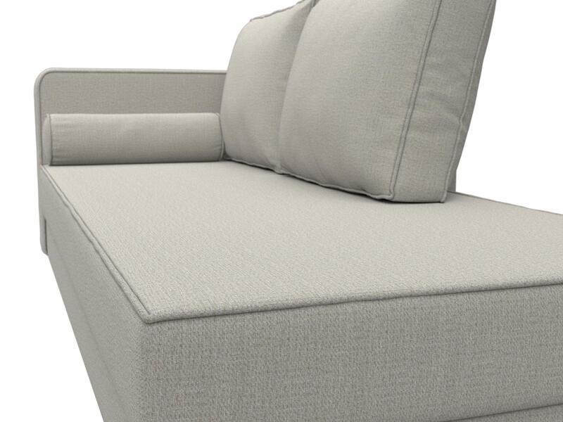 Кушетка Прайм левая, Рогожка, Амур 02 бежевый