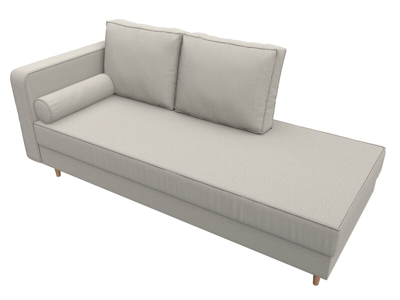 Кушетка Прайм левая, Рогожка, Амур 02 бежевый