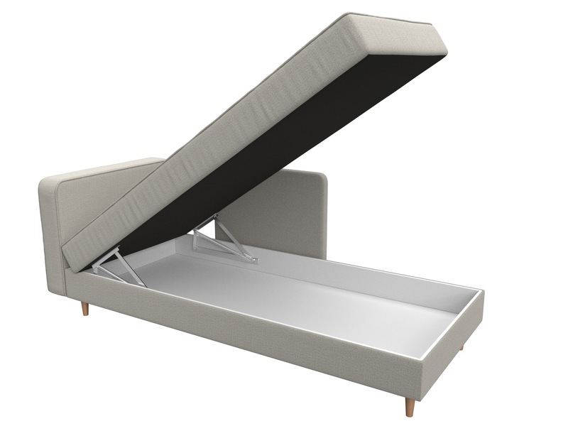 Кушетка Прайм левая, Рогожка, Амур 02 бежевый