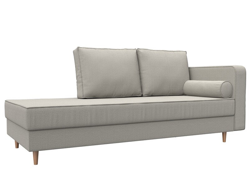 Кушетка Прайм правая, Рогожка, Амур 02 бежевый