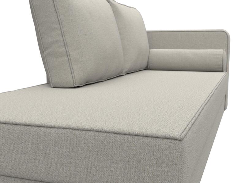 Кушетка Прайм правая, Рогожка, Амур 02 бежевый