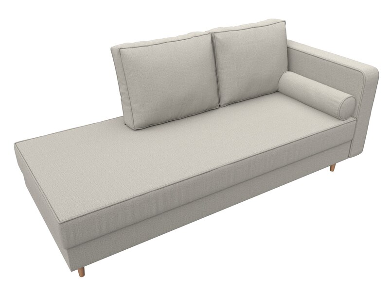 Кушетка Прайм правая, Рогожка, Амур 02 бежевый