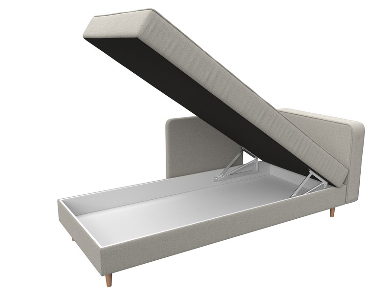 Кушетка Прайм правая, Рогожка, Амур 02 бежевый