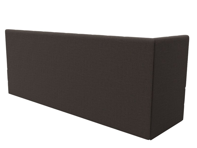 Диван кухонный прямой Бриз с углом слева, Рогожка, Амур 05 коричневый